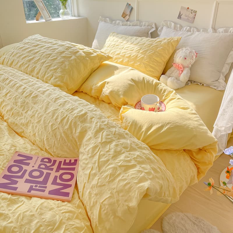 布団カバー しわ加工リネン風布団カバーセット