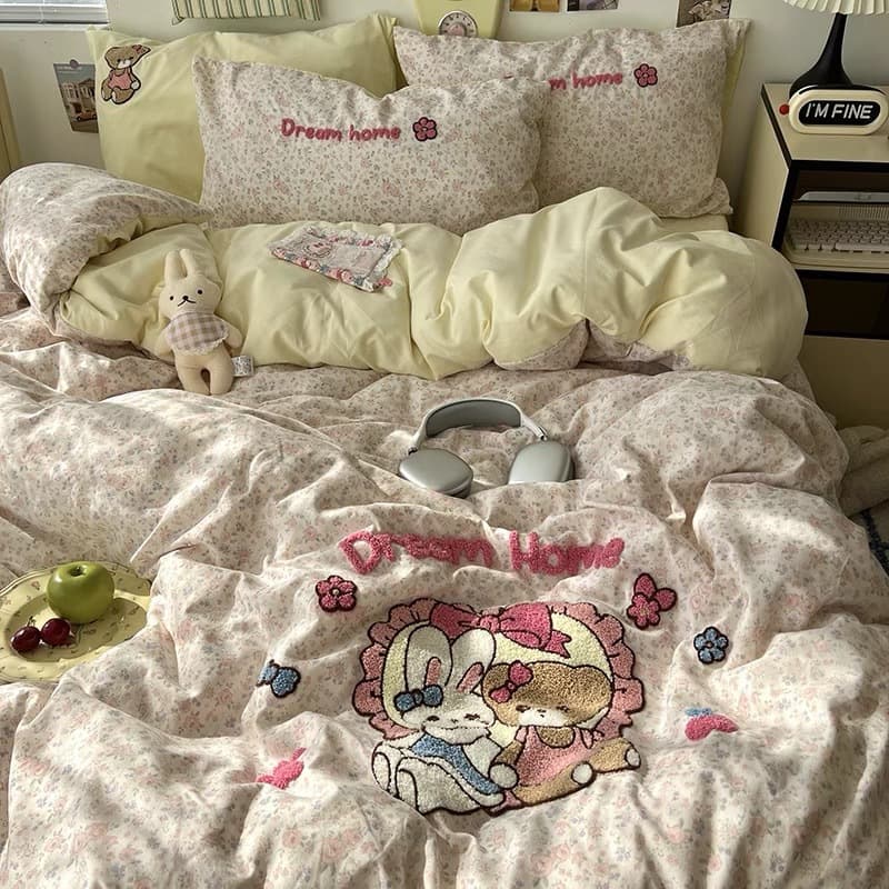 布団カバー 掛布団 おやすみ物語刺繍入り掛布団カバー